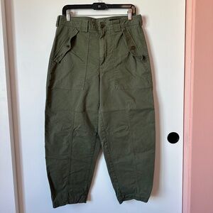 Banana Republic Sage Green Barrel Leg Flight Pant